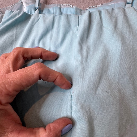 Coquette Corset Mini Dress Baby Blue Lace Trim Sexy‎ Y2K Club Dress Womens Large - Picture 9 of 10